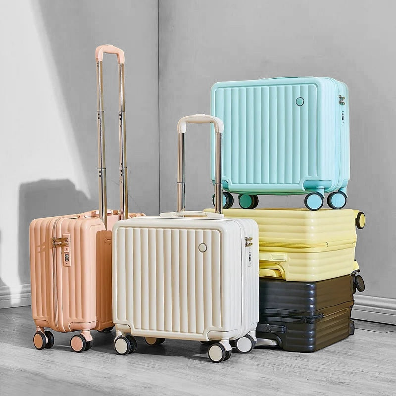 Small fresh 18 "airline cute trolley box passcode box travel luggage-free suitcase for men and women