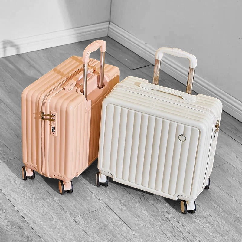 Small fresh 18 "airline cute trolley box passcode box travel luggage-free suitcase for men and women